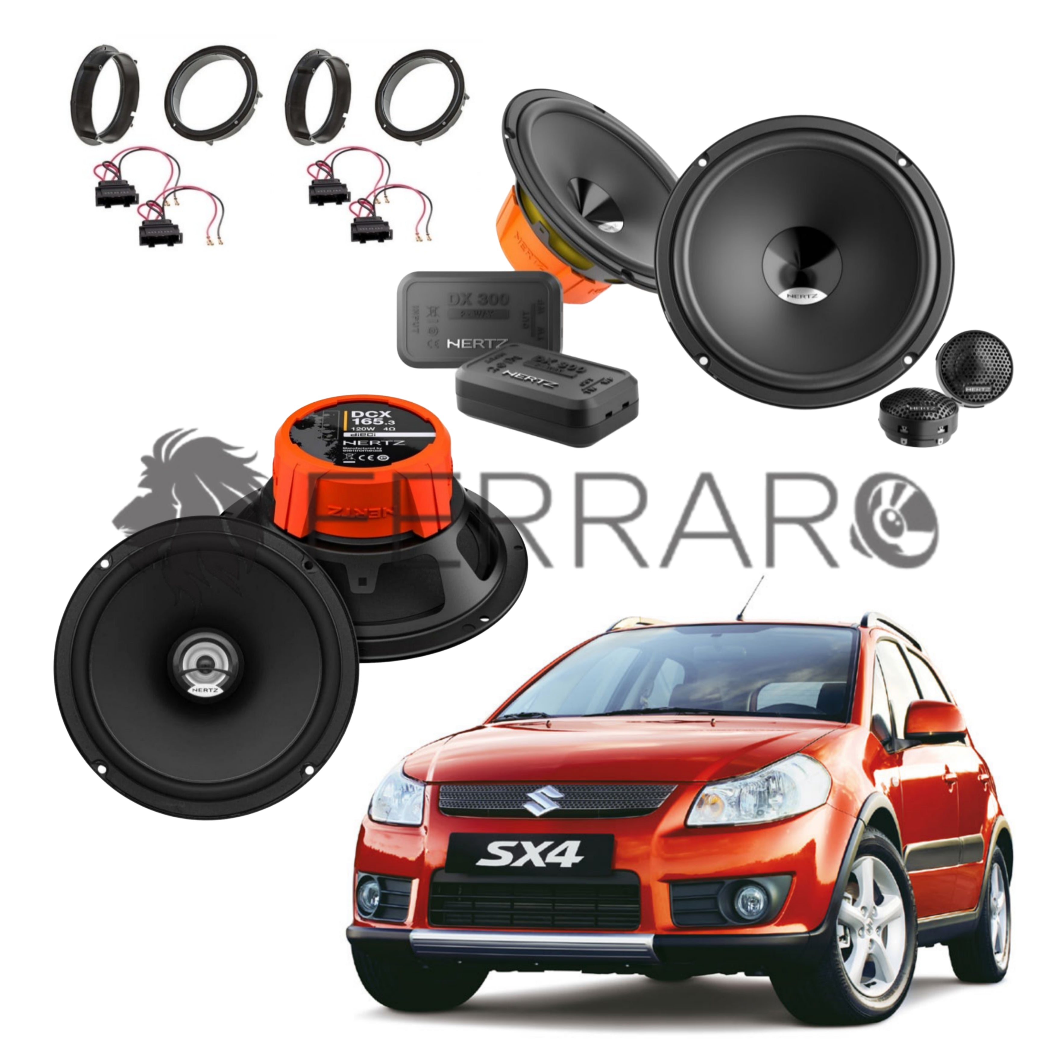 Hertz Kit 6 Casse | DSK 165.3 | DCX 165.3 | Ant/Post | Suzuki SX4, S-Cross (Dal 2006 in Poi)