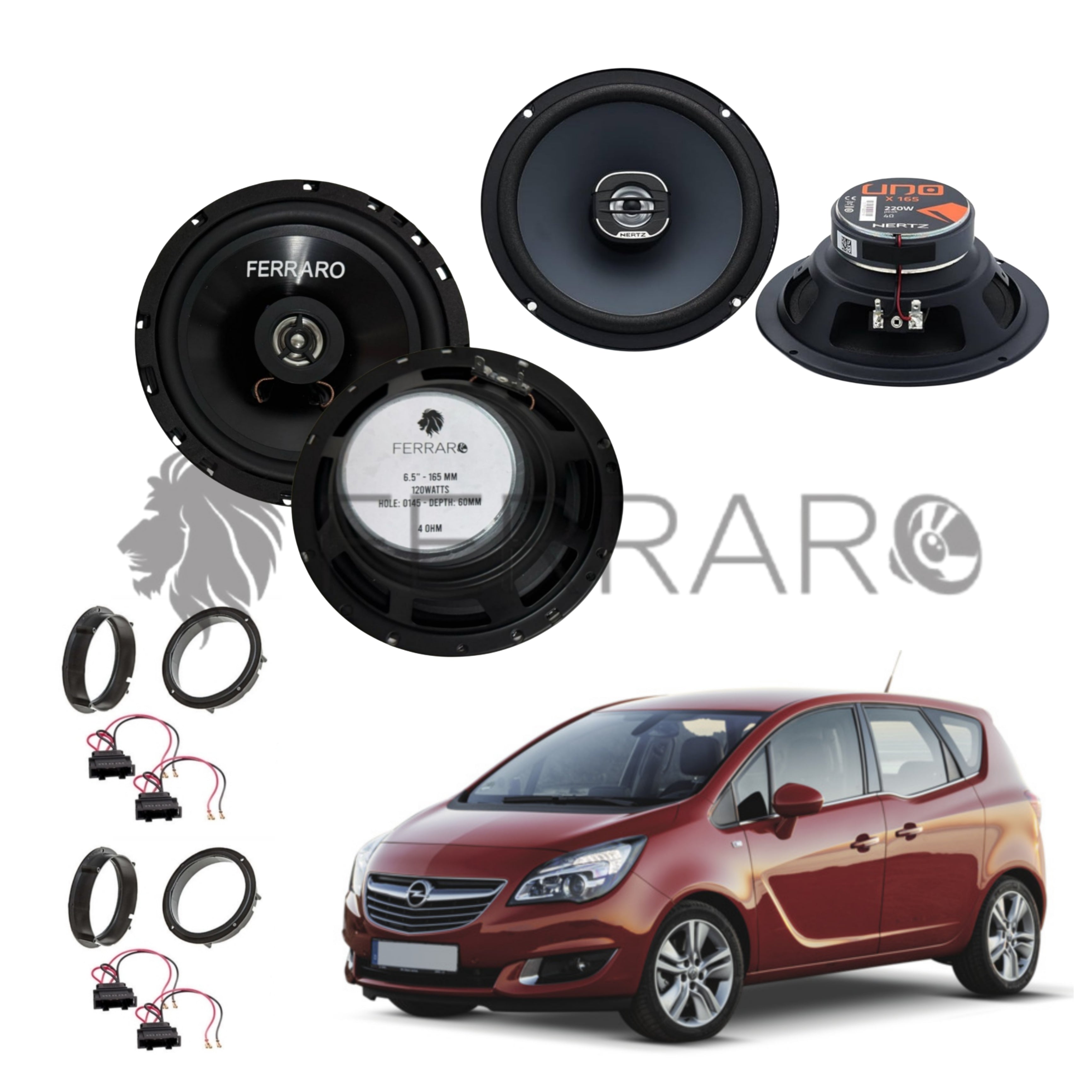 FerraroStore Kit 4 Casse | X 165 | ASC-652PC | Ant/Post | Opel Meriva B (2010-2017)