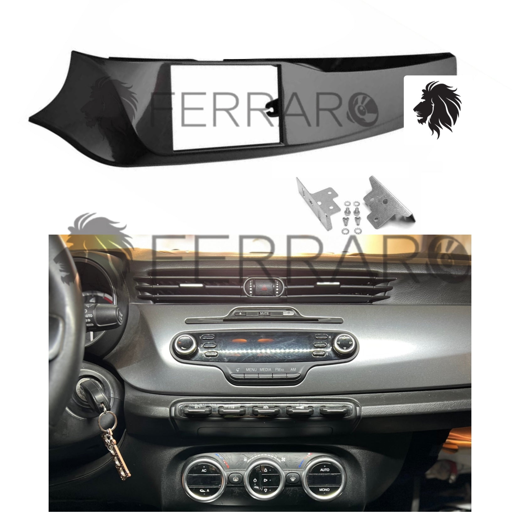 Car Radio Panel Kit, 2 Din, AlfaRomeo Giulietta, 2010 - 2014