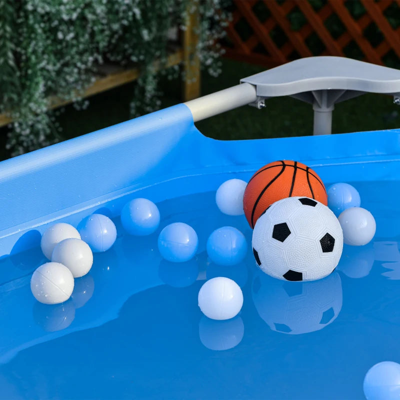 Outsunny Piscina Autoportante da Esterno, Piscina Rettangolare Fuori Terra con Filtro e Valvola in Acciaio e PVC, Blu, 252x152x65cm