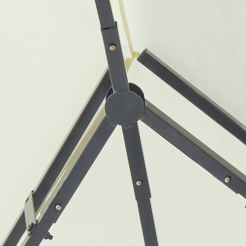 Outsunny Gazebo da Giardino 3x4 m con Tende e Tetto a 2 Livelli Bianco Crema