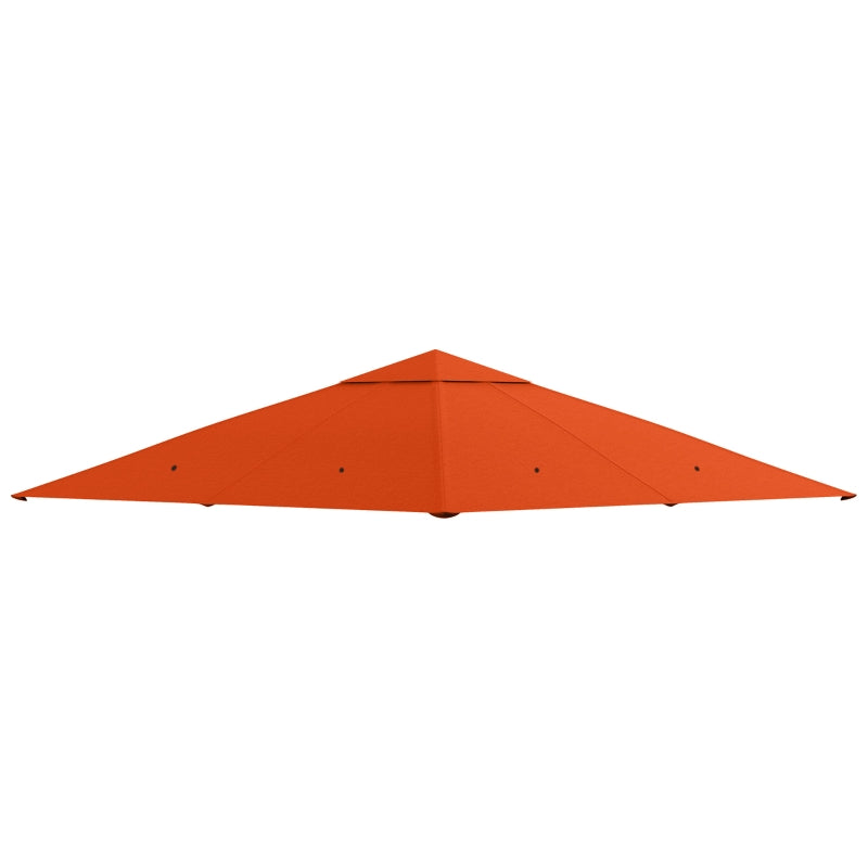 Outsunny Tetto Di Ricambio 3x3m Arancione per Gazebo da Giardino in Poliestere con Fori di Ventilazione