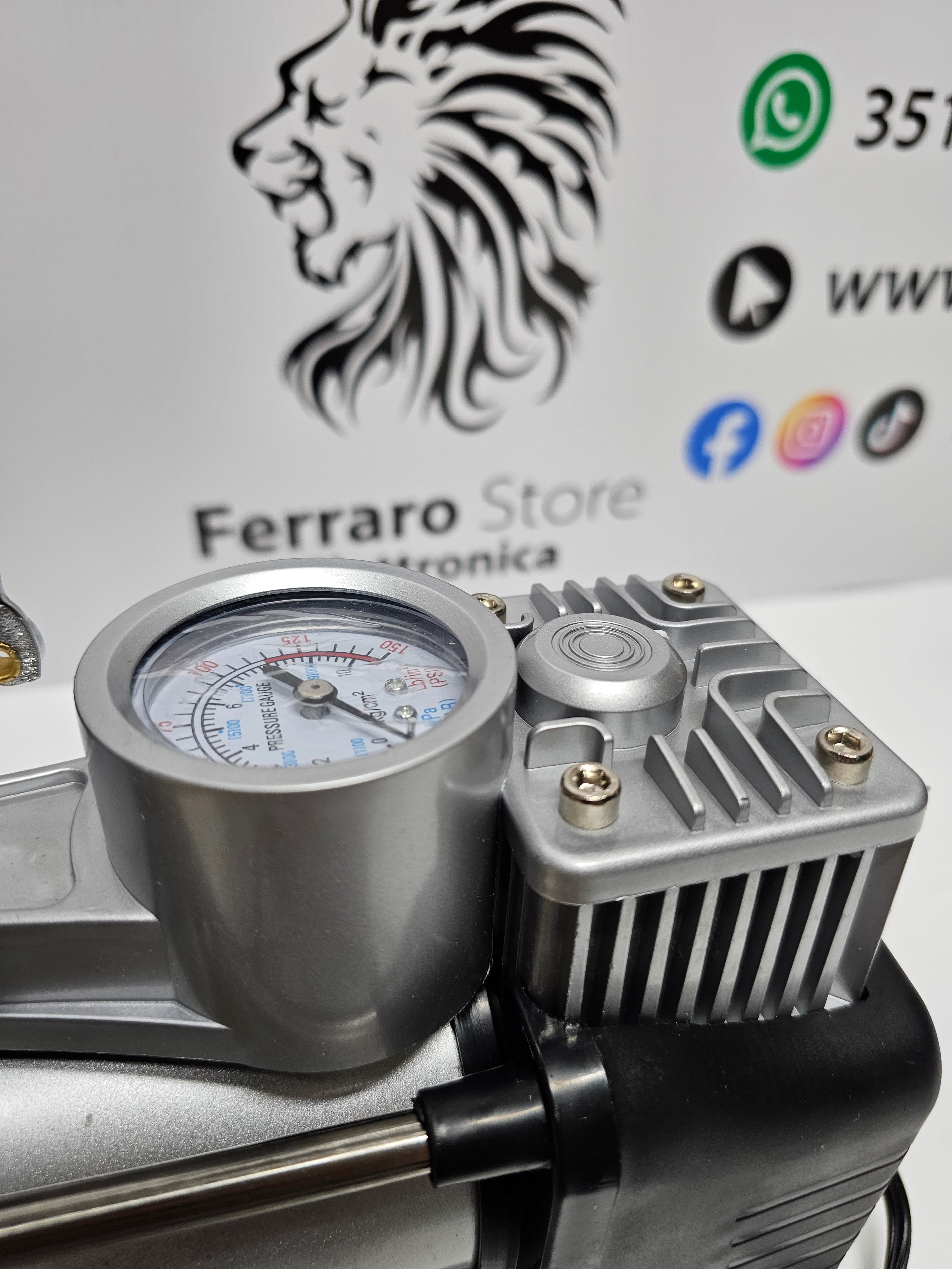 Portable Air Compressor - Car, Bike, Motorcycle, Pressure Gauge, Double Piston for Car, with Pressure Gauge, 85L/min, Accessories, Bag