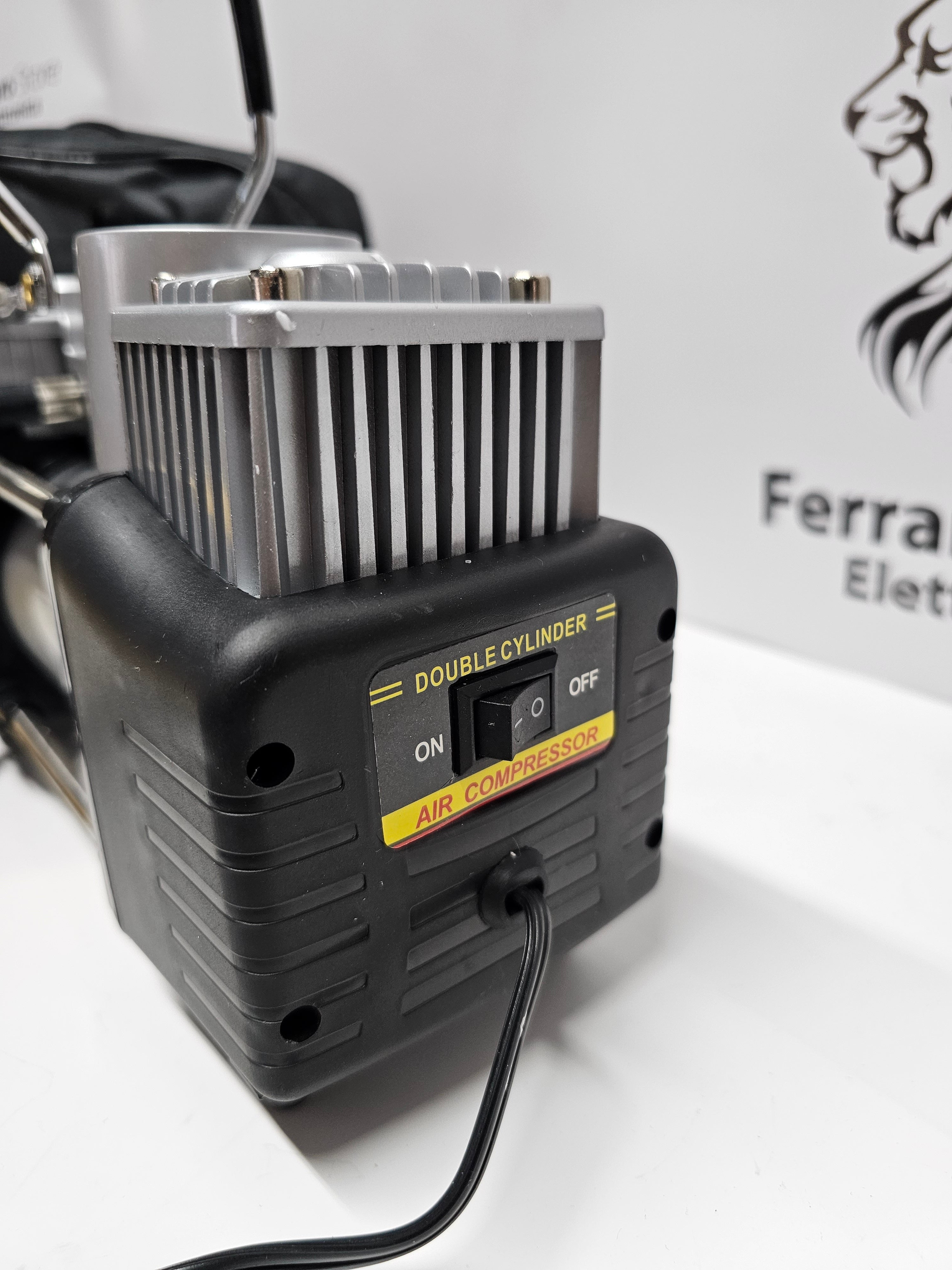 Portable Air Compressor - Car, Bike, Motorcycle, Pressure Gauge, Double Piston for Car, with Pressure Gauge, 85L/min, Accessories, Bag