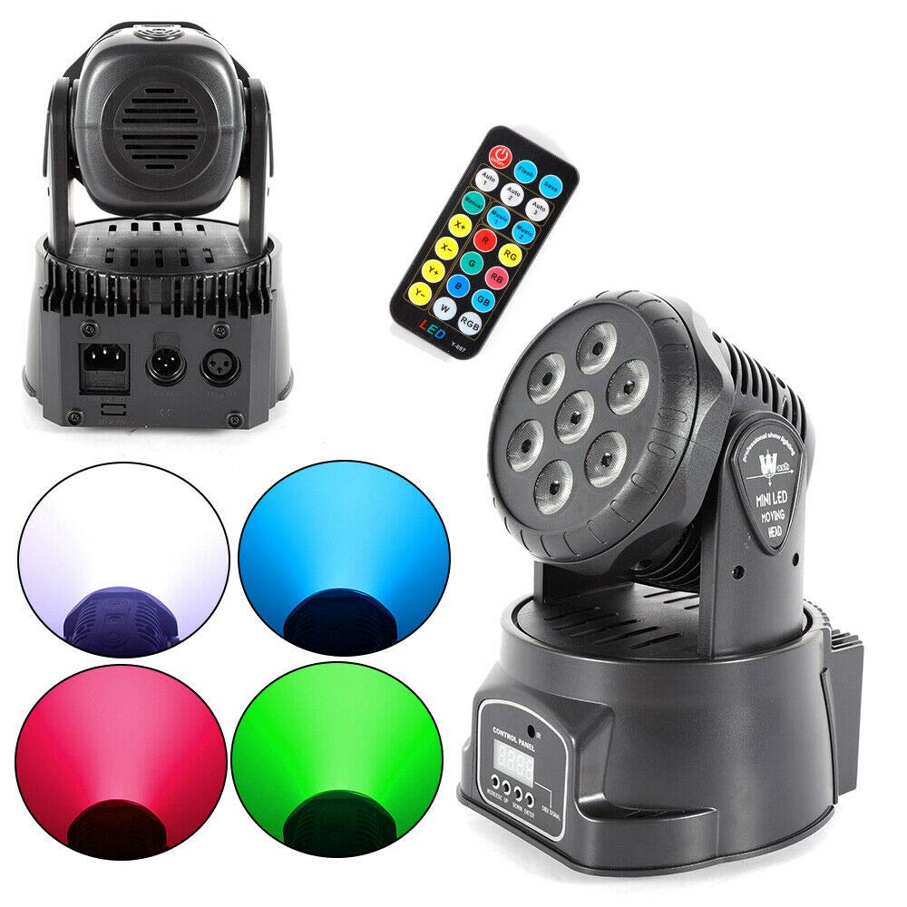 Testa Mobile Eventi, Rotante, 7 luci da Discoteca, Led RGB, Effetto Luci Disco