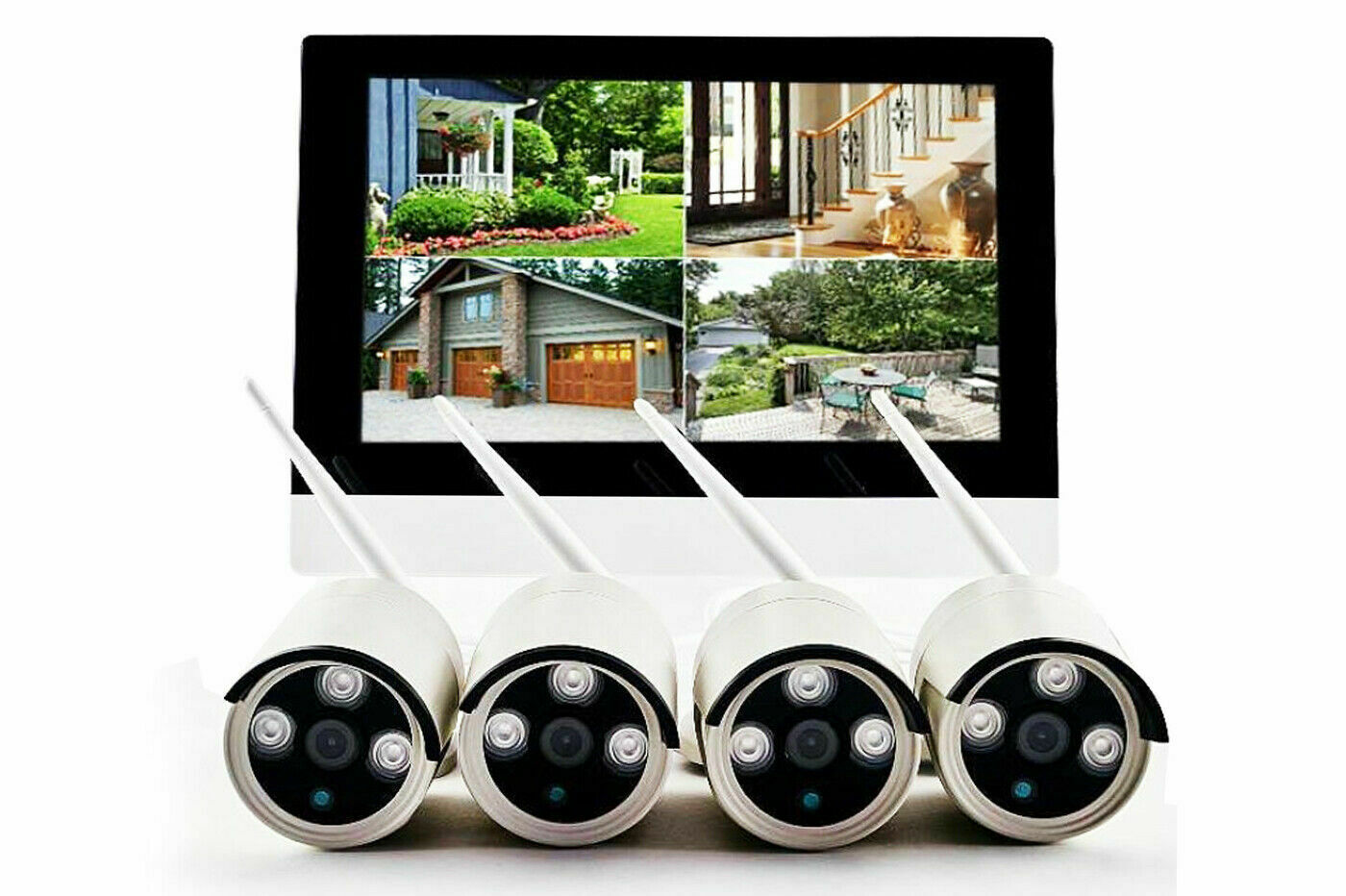 Kit Videosorveglianza x4 Camere + Monitor 10"Pollici, DVR 4 Canali, HD, Mouse