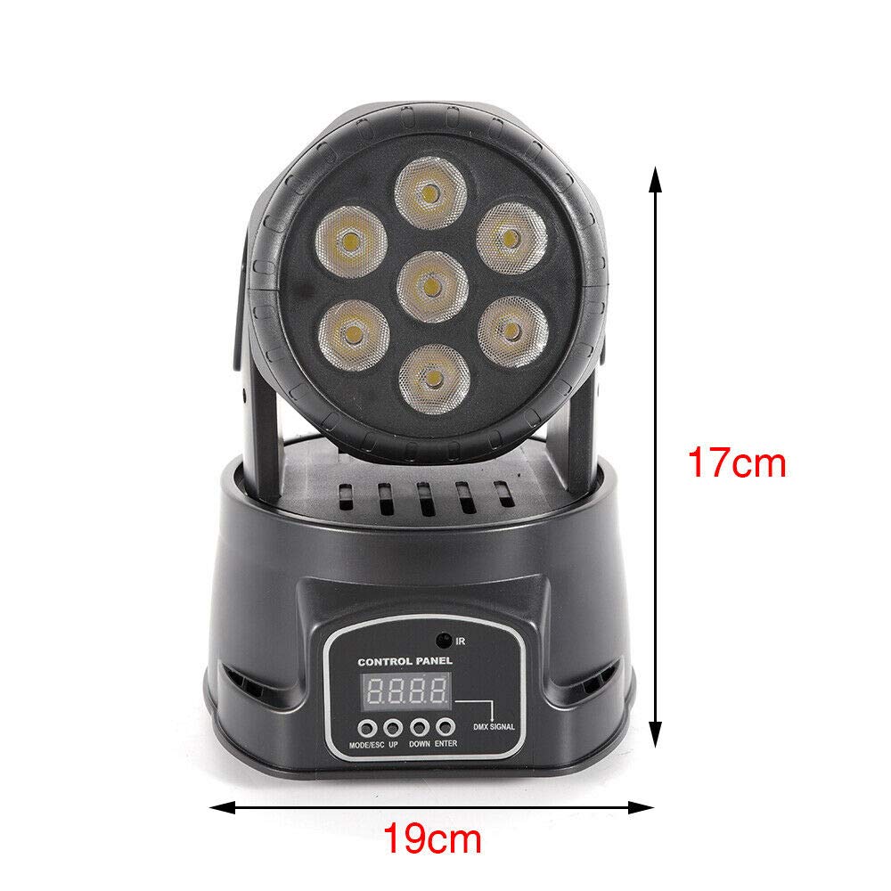 Testa Mobile Eventi, Rotante, 7 luci da Discoteca, Led RGB, Effetto Luci Disco