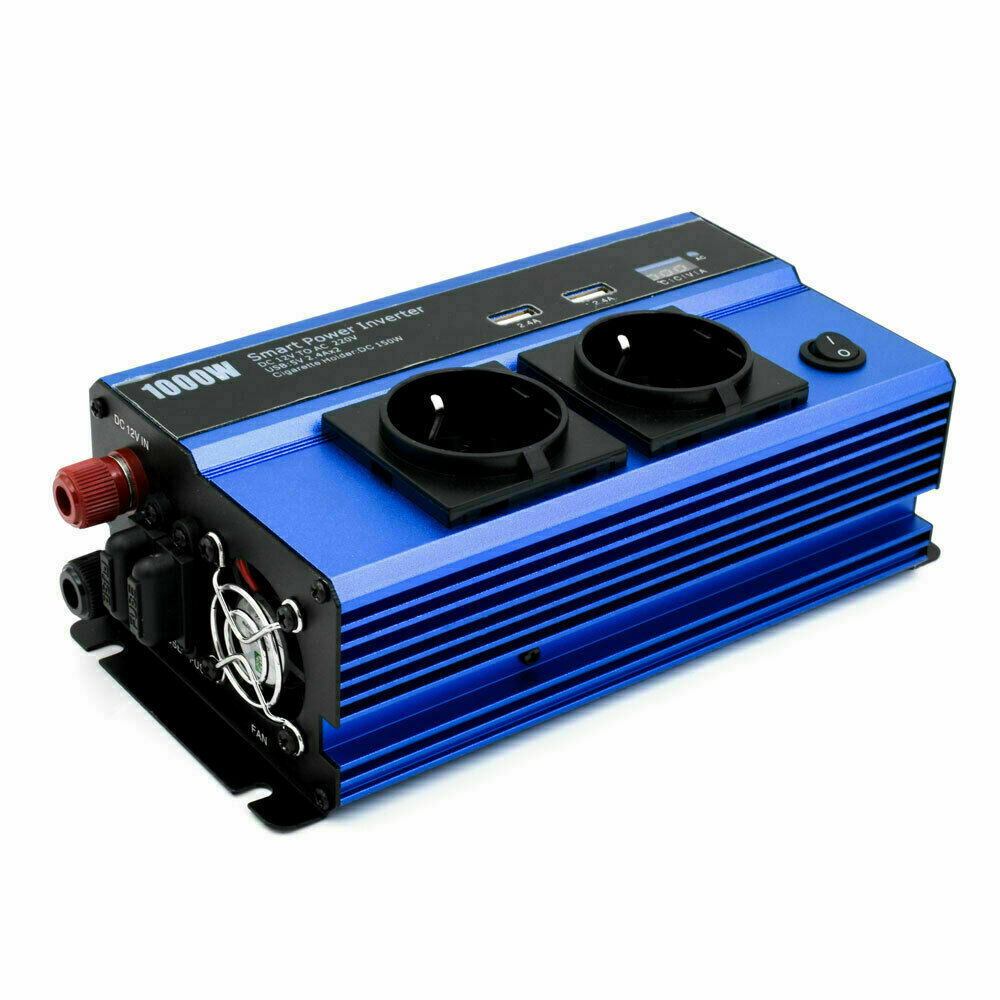 Inverter 1000w | 12v/220v | Trasformatore Tensione | Convertitore Potenza | Camper, Auto e Casa