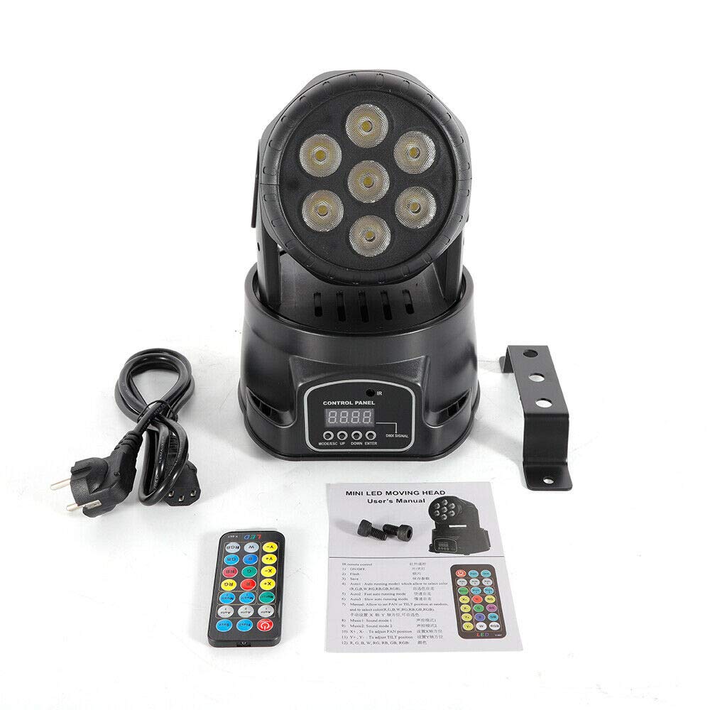 Testa Mobile Eventi, Rotante, 7 luci da Discoteca, Led RGB, Effetto Luci Disco