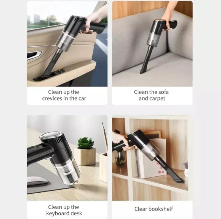 Mini Aspirapolvere Portatile - Potente, Piccolo, Auto & Case, Ricaricabile, Umido e Secco, Accessori