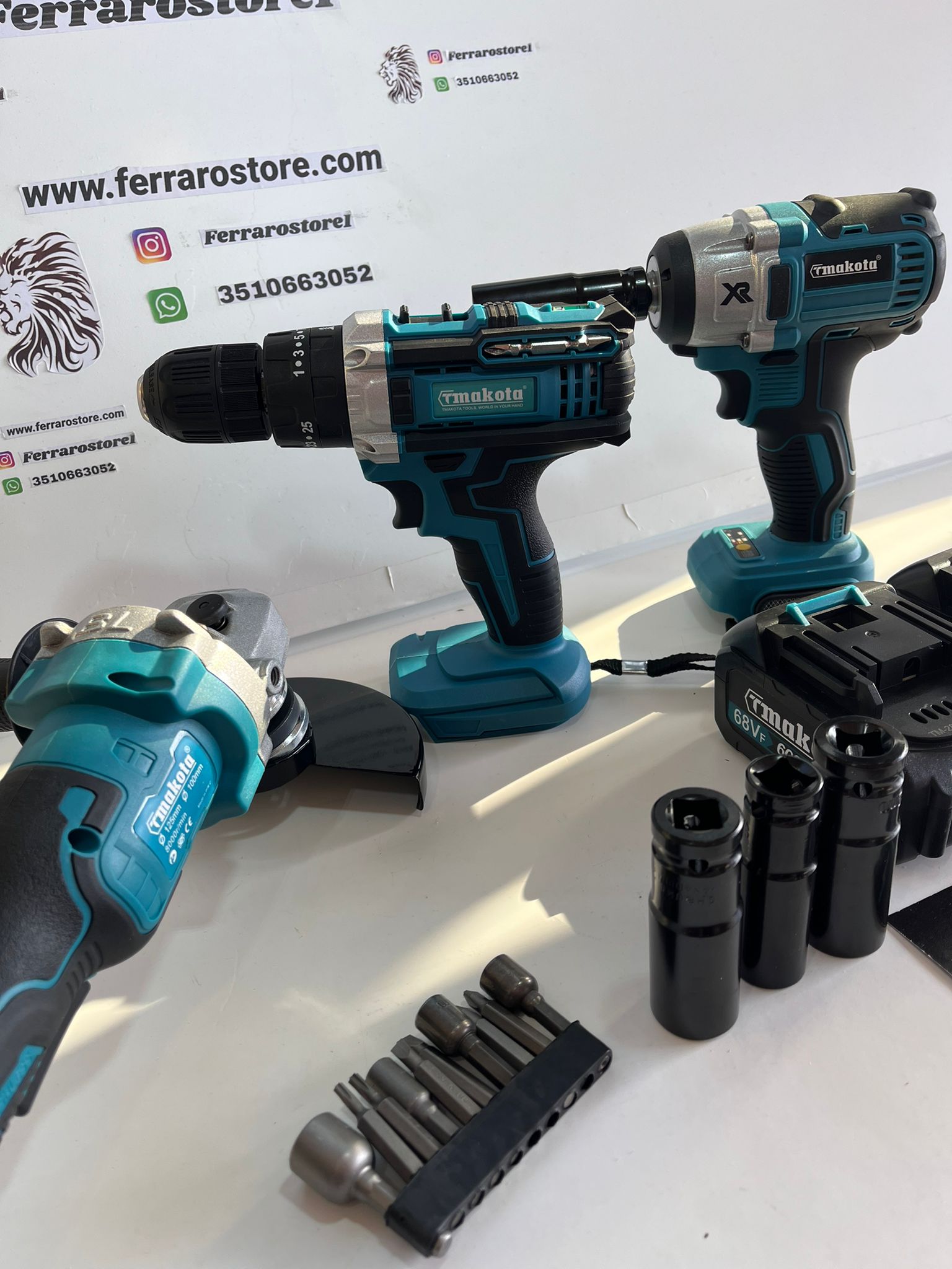 Professional 3 in 1 Work Suitcase Kit - Drill driver, Flex grinder, impact driver.