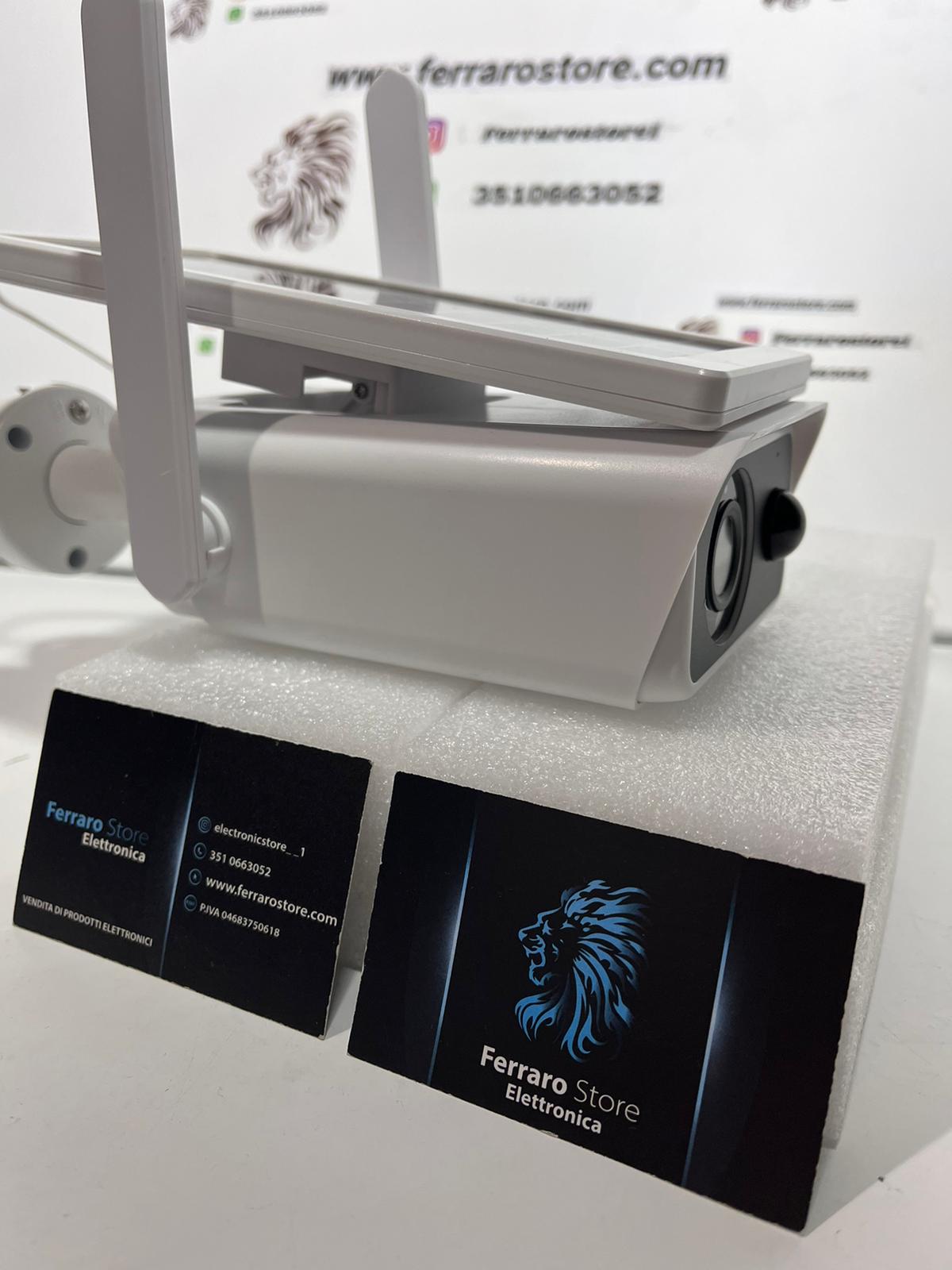 Telecamera Solare Wifi, 2MPX, Infrarossi, Sensore di Movimento, SD, IP67, App