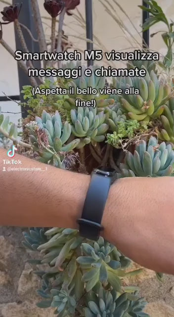 iPS Smartwatch M5 - 0,69 pouces Smartwatch Bluetooth Podomètre Rappel d'appel Tracker d'activité Compatible avec Android iOS Femmes Hommes Étanche Longue Veille.