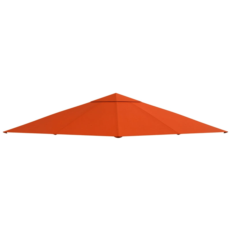 Outsunny Tetto Di Ricambio 3x3m Arancione per Gazebo da Giardino in Poliestere con Fori di Ventilazione