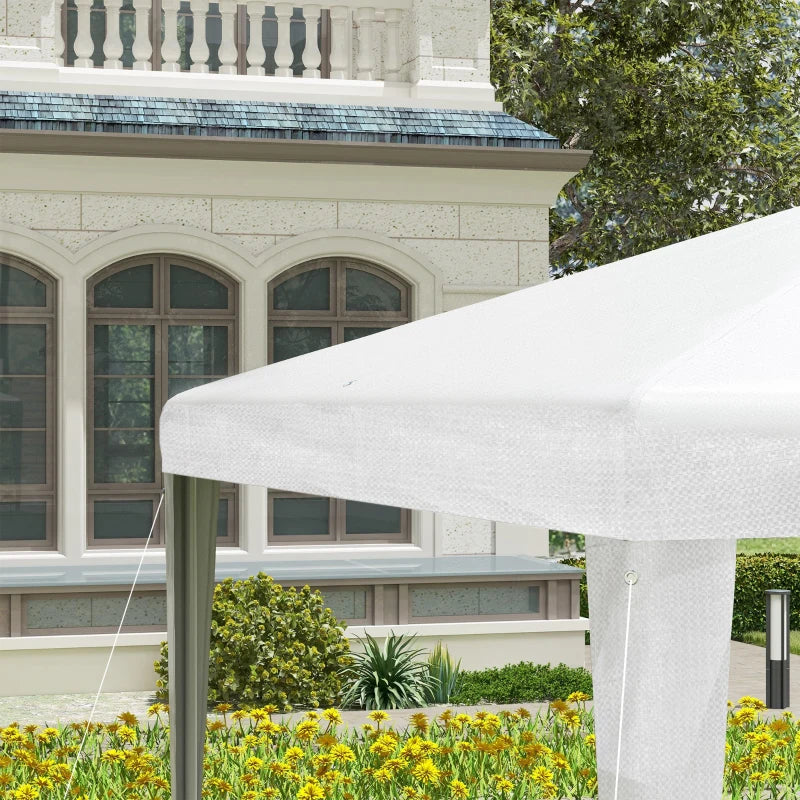Outsunny Gazebo da Giardino 3x3 m Portatile con Copertura Anti UV, Bianco