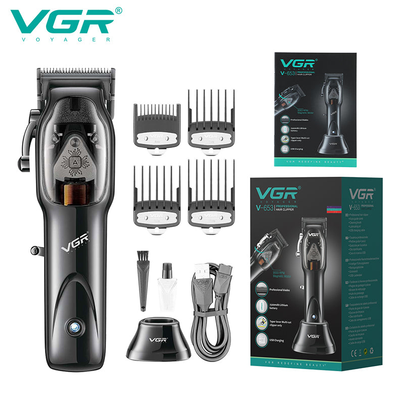 VGR Rasoio Capelli | Batteria | Attrezzatura Barberia | Professionale | Ricaricabile | V-653