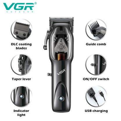 VGR Rasoio Capelli | Batteria | Attrezzatura Barberia | Professionale | Ricaricabile | V-653