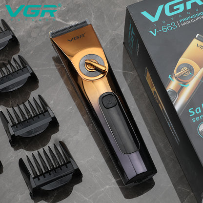 VGR Rasoio Capelli | Professionale |  Batteria | USB | Professionale |  Impermeabile | V-663