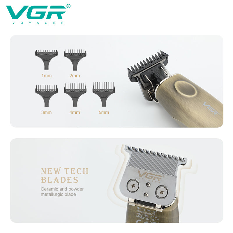 VGR Tagliacapelli | Professionale | USB | Accessori | VGR V-978