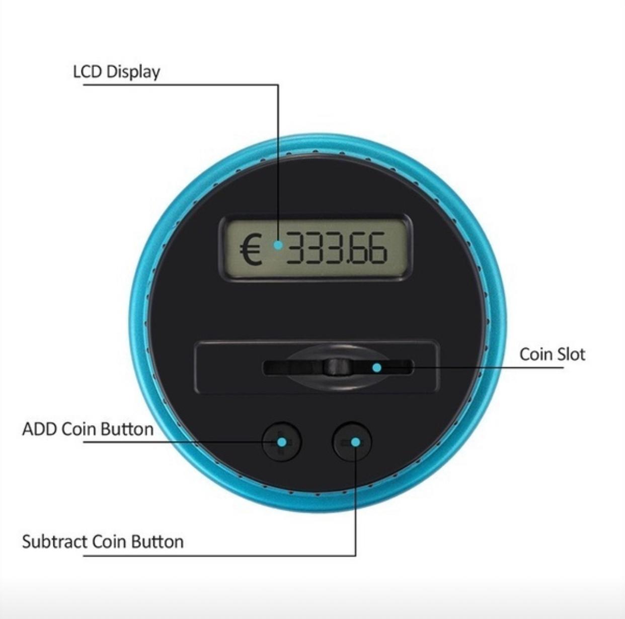 Electronic Piggy Bank - Digital Screen, Coin Holder, Automatic.