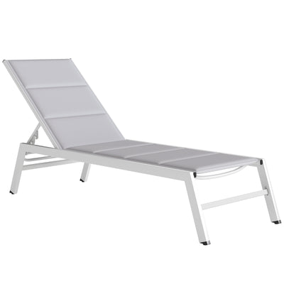 Outsunny Sdraio Imbottita, Schienale 6 Posizioni, Telaio Alluminio, Capacità 120 Kg, Grigio Chiaro