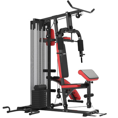 SPORTNOW Stazione Fitness Multifunzione per Allenamento del Corpo, in Acciaio e PU, 225x175x200 cm, Nero