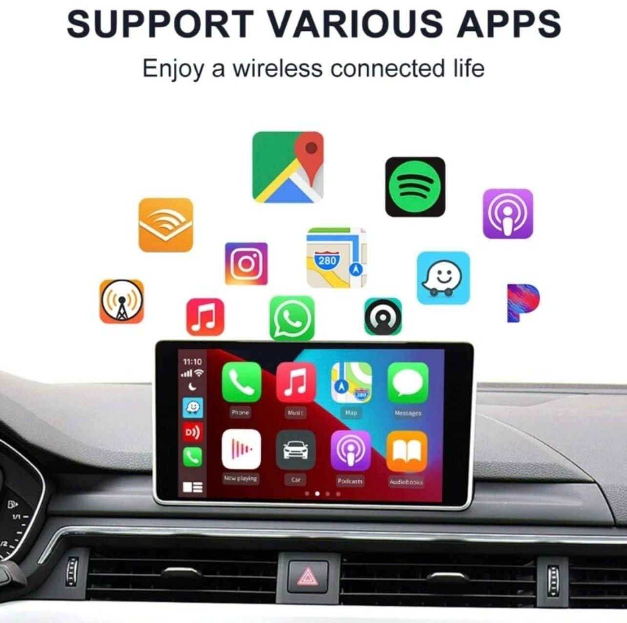 Scatoletta Adattatore Box [2/32GB] - Carplay & Android Auto, da Cablato a Wireless, Sblocco Sistema Operativo Android