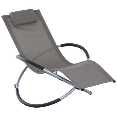 Outsunny Sedia A Dondolo Design Moderno Per Interni Ed Esterni Textilene 154x80x84cm Grigio