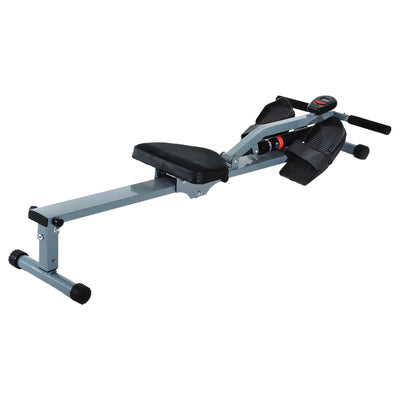 HOMCOM Vogatore Professionale a Tiraggio Centrale per Allenamento da Casa Salvaspazio con Display 130 x 47.5 x 67cm