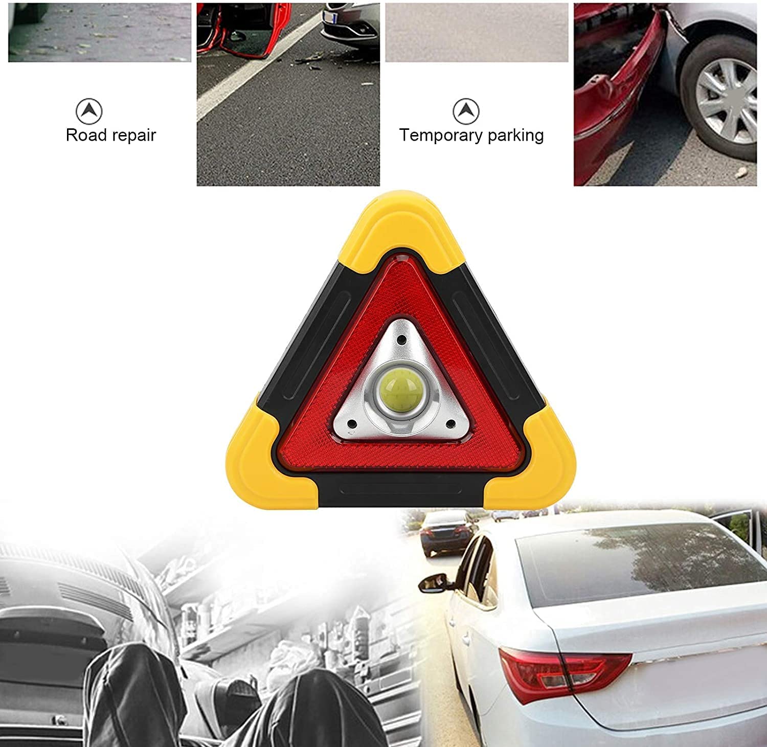 EMERGENCY LIGHT Triangle - CAR Emergency, Roadside Assistance, Warning Light, Road Safety.