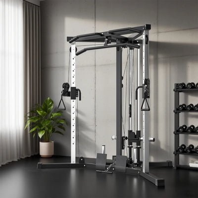 Stazione Fitness per Allenamento Totale con Sbarra per Trazioni e Bilanciere, in Acciaio, 170x139x200 cm, Nero