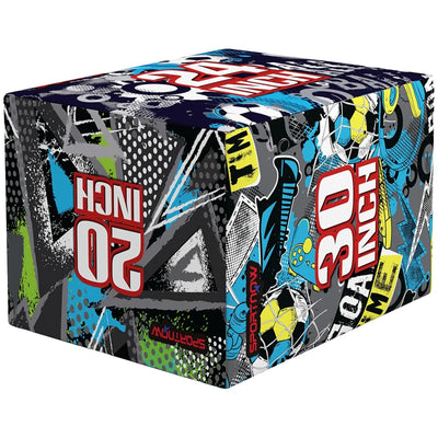 SPORTNOW Plyo Box 3 Altezze Jumping Box Antiscivolo per Casa e Palestra, 76x61x51cm, Multicolore