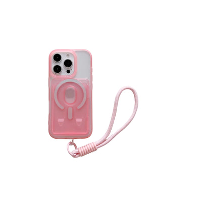 Kit Cover Magnetica Magsafe Sii PRO per iPhone Con Porta Carte e Laccetto Cordone