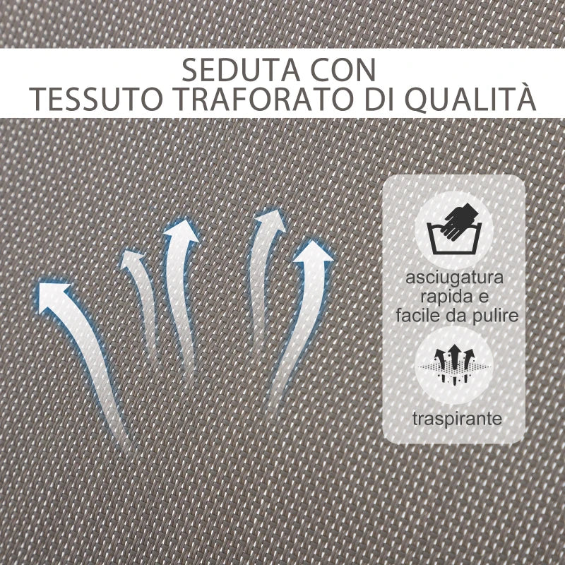 Outsunny Sedia A Dondolo Design Moderno Per Interni Ed Esterni Textilene 154x80x84cm Grigio