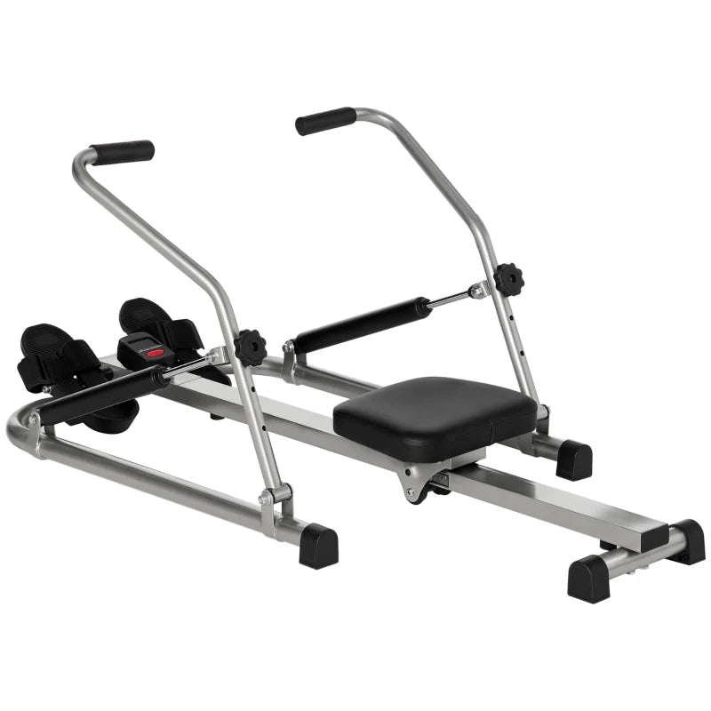HOMCOM Vogatore Pieghevole, 4 Livelli di Resistenza e Display, Acciaio e ABS, 129x70x70 cm