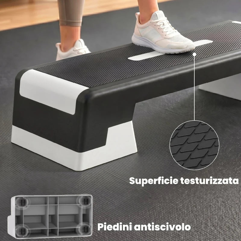 SPORTNOW Stepper Aerobico Regolabile, Altezza 15/20/25 cm con Supporti