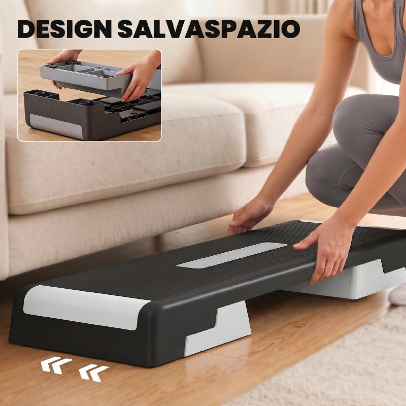 SPORTNOW Stepper Aerobico Regolabile, Altezza 15/20/25 cm con Supporti