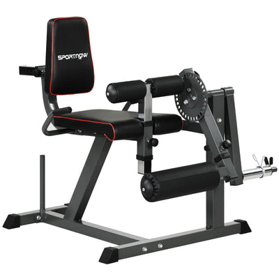 SPORTNOW Macchina per Leg Extension e Leg Curl con Schienale e Cuscinetti Regolabili, 100x90x105 cm, Grigio e Nero