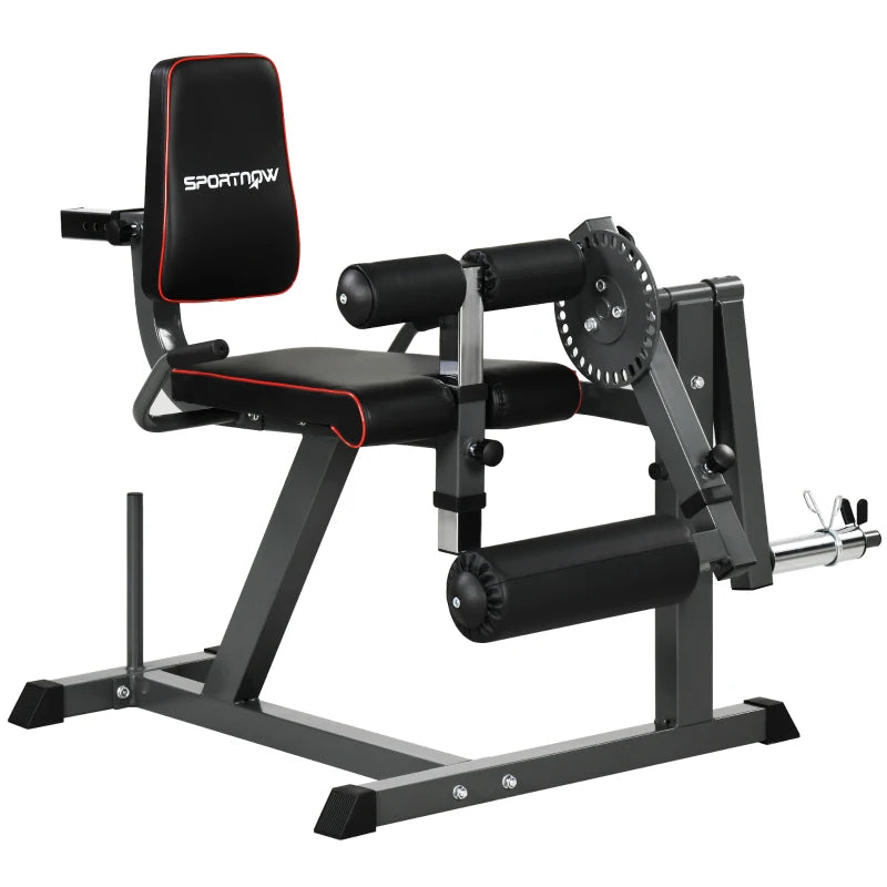 SPORTNOW Macchina per Leg Extension e Leg Curl con Schienale e Cuscinetti Regolabili, 100x90x105 cm, Grigio e Nero