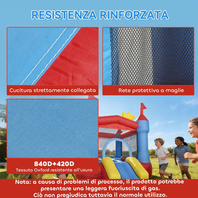 AIYAPLAY Castello Gonfiabile per Bambini con Scivolo, Piscina/Palline, Canestro da Basket e Soffiatore