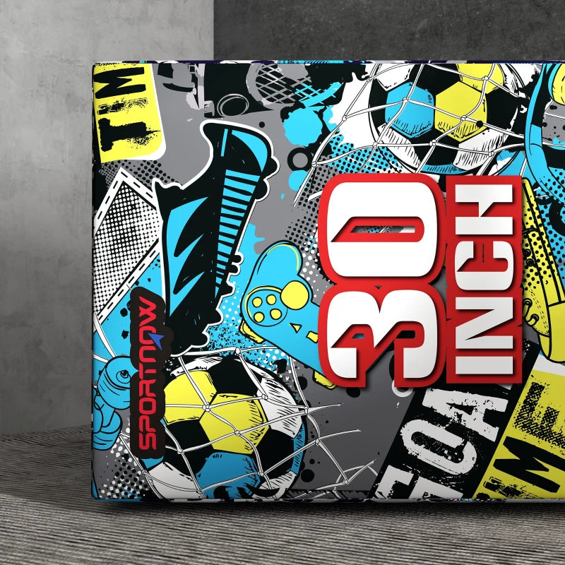 SPORTNOW Plyo Box 3 Altezze Jumping Box Antiscivolo per Casa e Palestra, 76x61x51cm, Multicolore