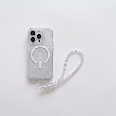 Kit Cover Magnetica Magsafe Sii PRO per iPhone Con Porta Carte e Laccetto Cordone