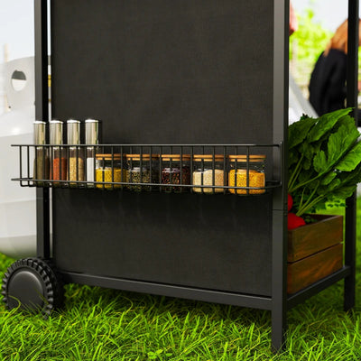 Outsunny Barbecue a Gas con 3 Bruciatori Indipendenti e Coperchio con Termometro, 108x54x97 cm, Nero