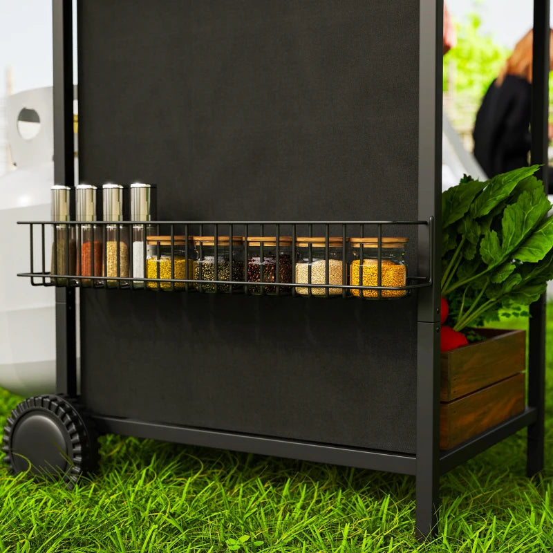 Outsunny Barbecue a Gas con 3 Bruciatori Indipendenti e Coperchio con Termometro, 108x54x97 cm, Nero