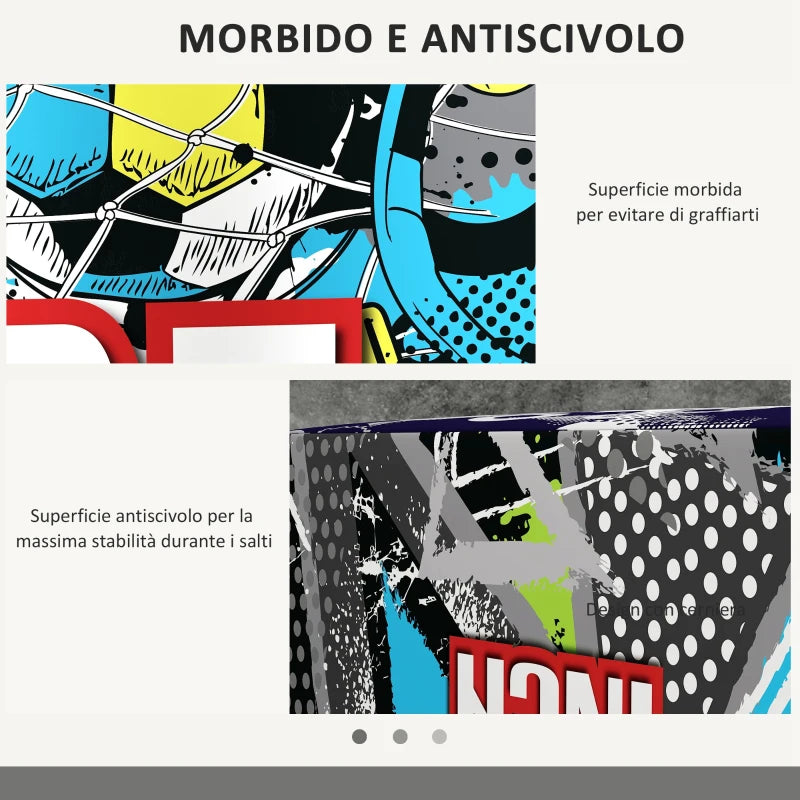 SPORTNOW Plyo Box 3 Altezze Jumping Box Antiscivolo per Casa e Palestra, 76x61x51cm, Multicolore