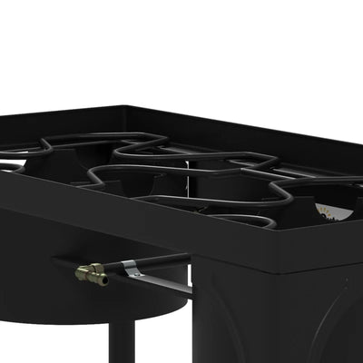 Outsunny Fornello a Gas da Campeggio con 2 Bruciatori 150,000 BTU in Metallo con Gambe Rimovibili, Nero