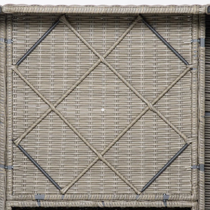 Outsunny Set 4 Pz Salotto da Esterni in Rattan con 1 Divano, 2 Poltrone e 1 Tavolino, Kaki e Beige