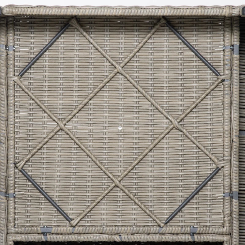 Outsunny Set 4 Pz Salotto da Esterni in Rattan con 1 Divano, 2 Poltrone e 1 Tavolino, Kaki e Beige