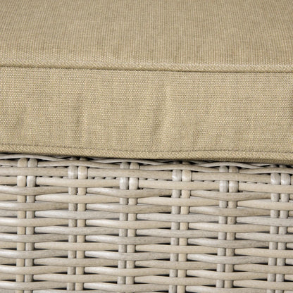 Outsunny Set 4 Pz Salotto da Esterni in Rattan con 1 Divano, 2 Poltrone e 1 Tavolino, Kaki e Beige