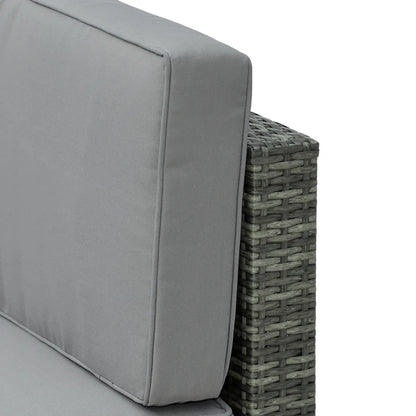 Outsunny Set da 7 Pezzi Salotto da Esterni in Rattan con Poltrona Pouf Tavolino Grigio